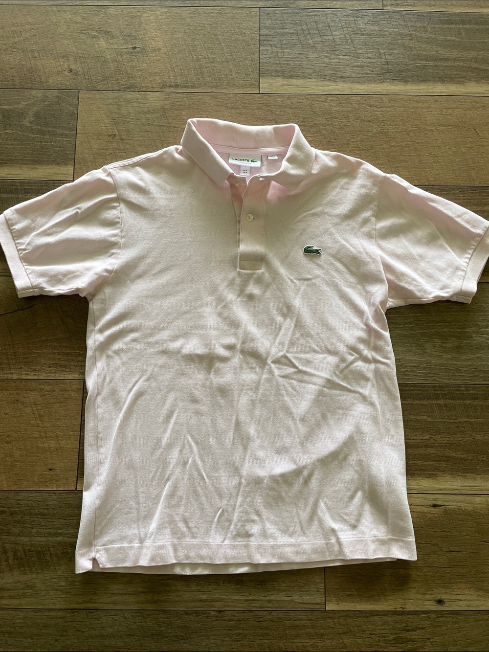 Lacoste Light Pink Polo with Green Crocodile Logo
